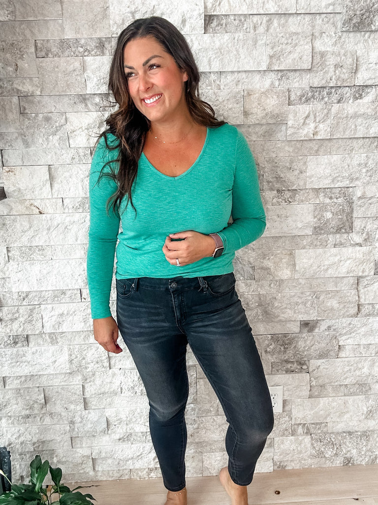 Super Soft Mid-Rise Knit Denim Skinny (24-32) - PREORDER-500 History-Mica Denim-Hello Friends Boutique-Woman's Fashion Boutique Located in Traverse City, MI