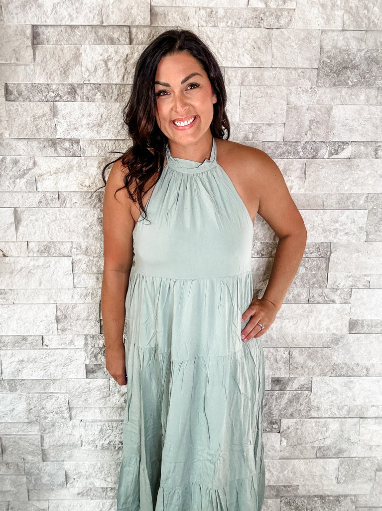 Sunshine On My Mind Dress in Sage (S-3XL)-180 Dresses-Andree By Unit-Hello Friends Boutique-Woman's Fashion Boutique Located in Traverse City, MI