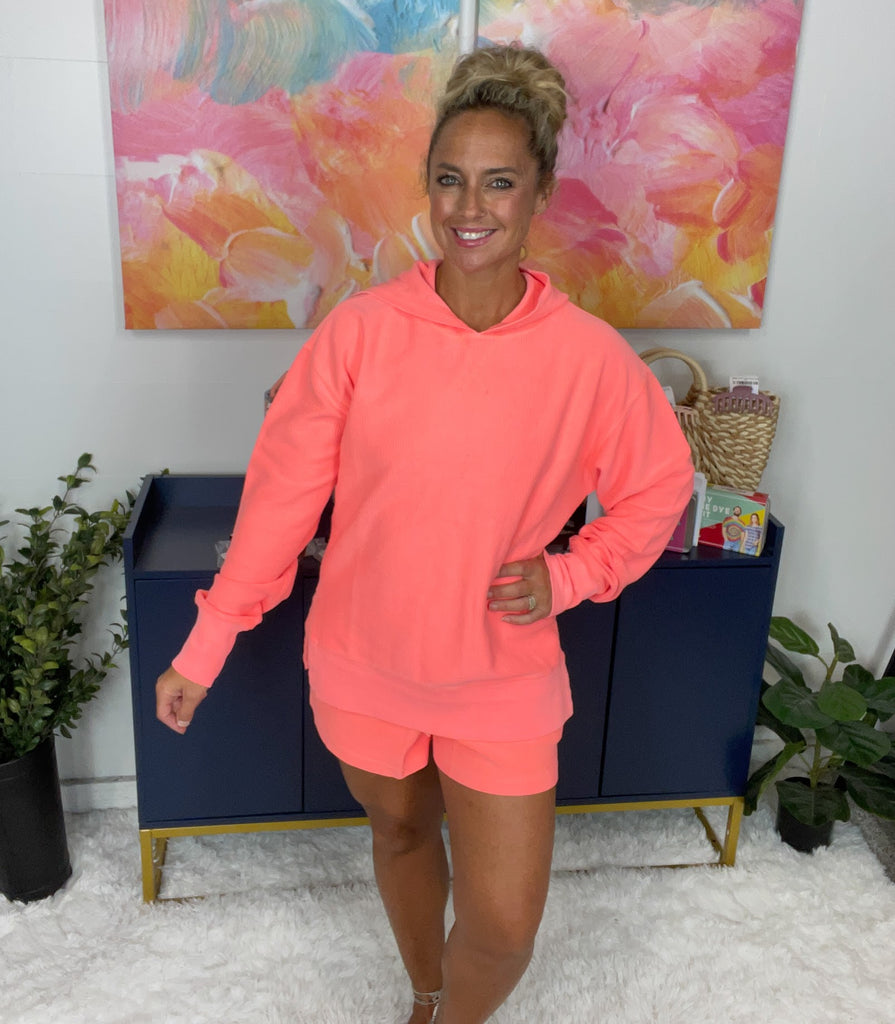 Moon Ryder Corded Shorts in Coral (S-2XL)-220 Shorts/Skirts/Skorts-Moon Ryder-Hello Friends Boutique-Woman's Fashion Boutique Located in Traverse City, MI