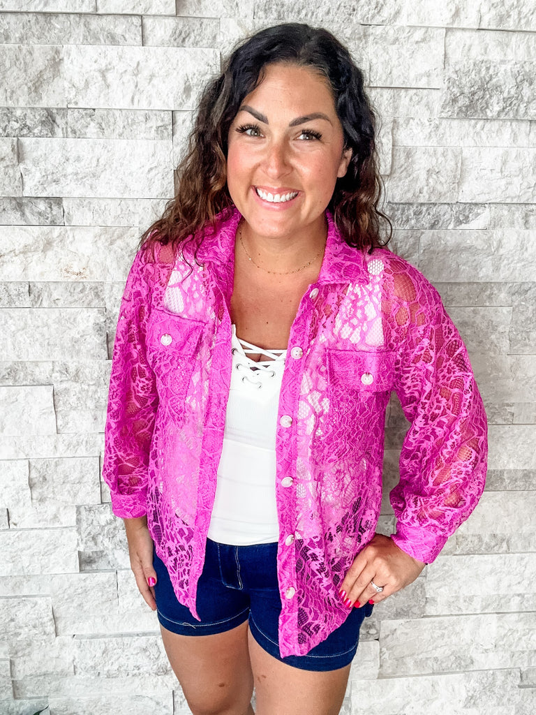 Bayside Breeze Blouse in Magenta (S-3XL)-110 Long Sleeve-Andree By Unit-Hello Friends Boutique-Woman's Fashion Boutique Located in Traverse City, MI