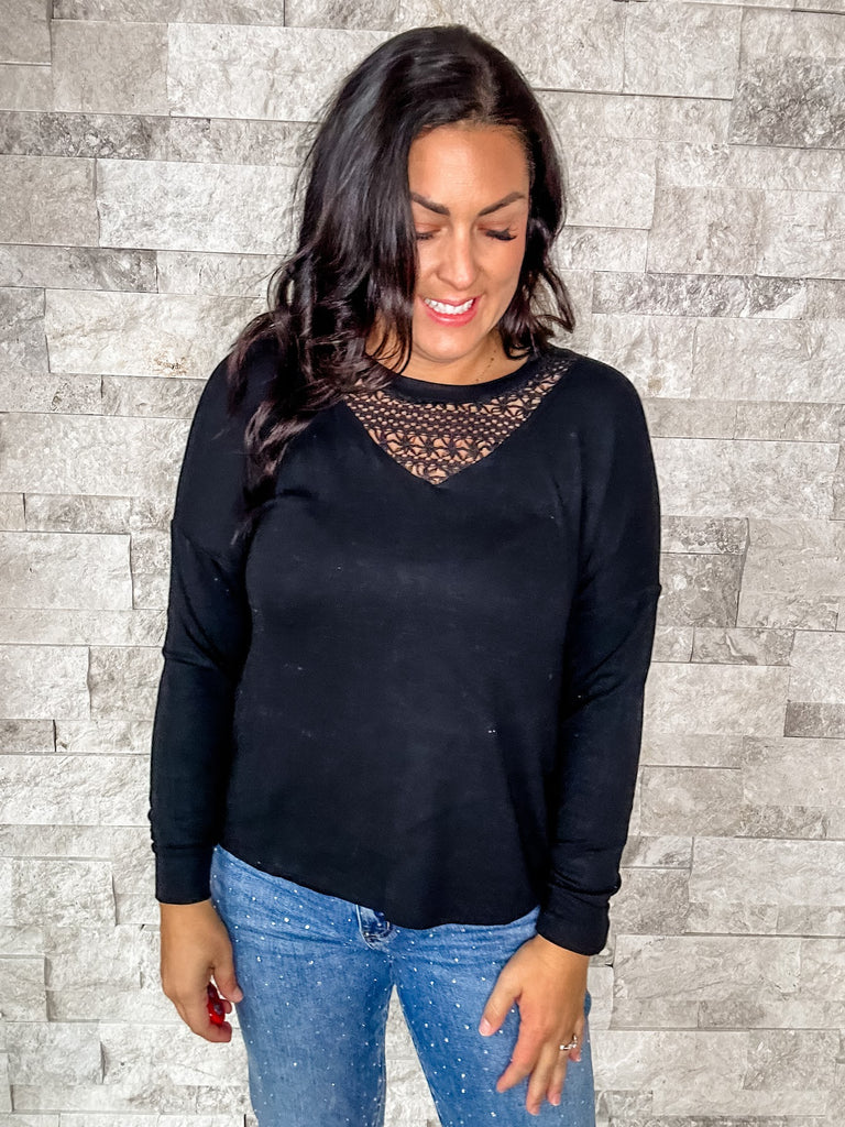 Black Long Sleeve Top (S-3XL)-110 Long Sleeve-Sew In Love-Hello Friends Boutique-Woman's Fashion Boutique Located in Traverse City, MI