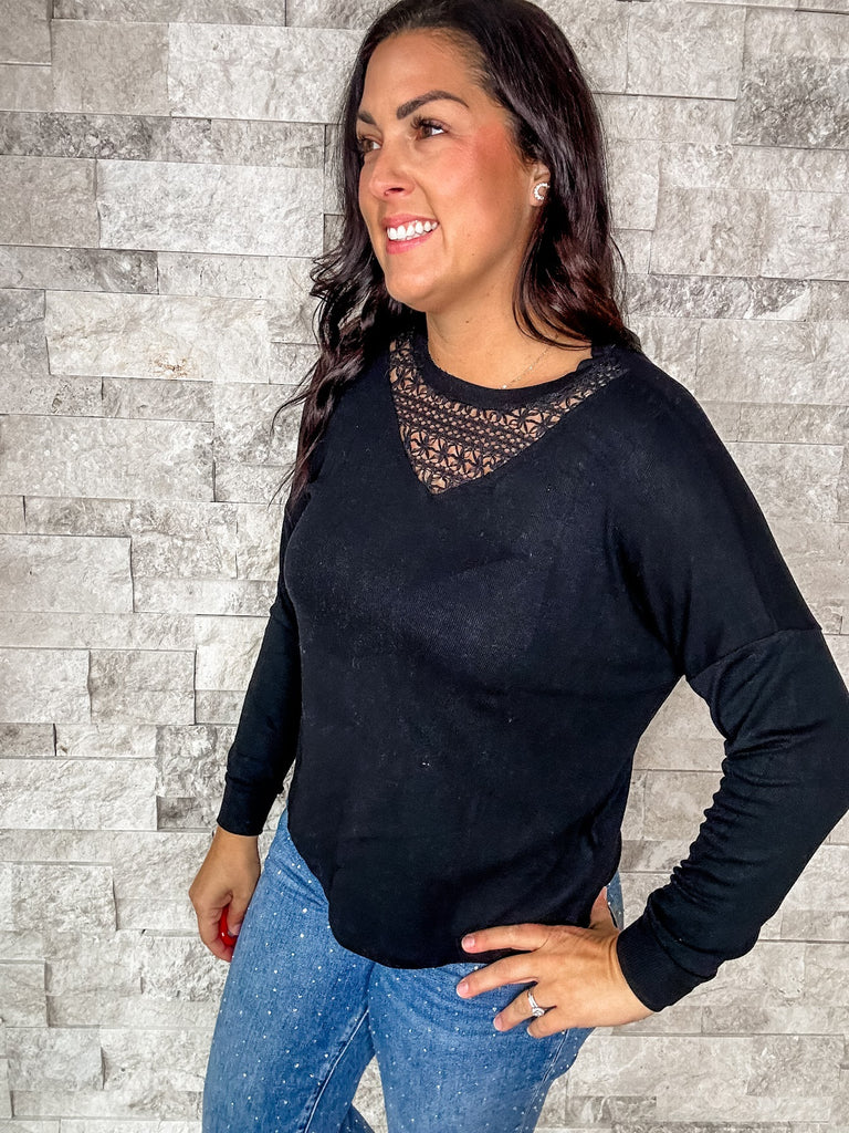 Black Long Sleeve Top (S-3XL)-110 Long Sleeve-Sew In Love-Hello Friends Boutique-Woman's Fashion Boutique Located in Traverse City, MI