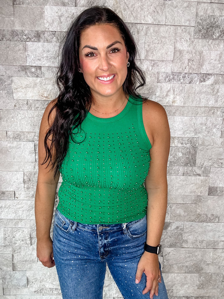 In My Dreams Top in Green (S-3XL)-120 Sleeveless-White Birch-Hello Friends Boutique-Woman's Fashion Boutique Located in Traverse City, MI