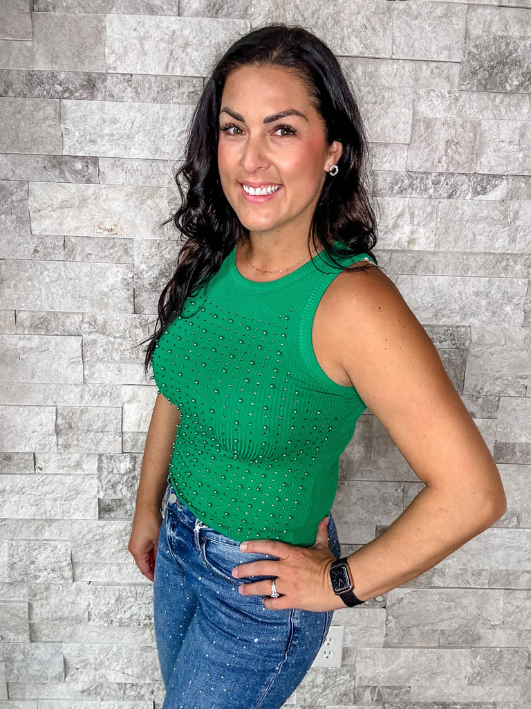 In My Dreams Top in Green (S-3XL)-120 Sleeveless-White Birch-Hello Friends Boutique-Woman's Fashion Boutique Located in Traverse City, MI