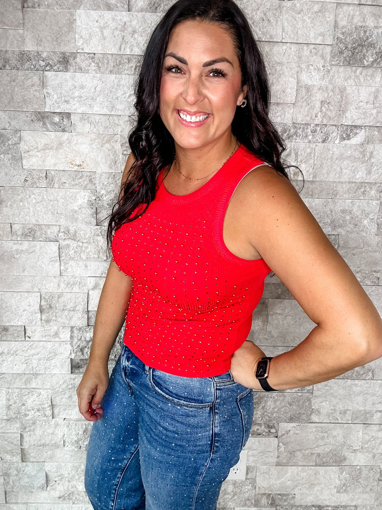 In My Dreams Top in Red (S-3XL)-120 Sleeveless-White Birch-Hello Friends Boutique-Woman's Fashion Boutique Located in Traverse City, MI