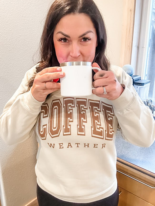 Coffee Weather Sweatshirt (S-2XL)-130 Graphic Tees-Imperial Apparel-Hello Friends Boutique-Woman's Fashion Boutique Located in Traverse City, MI