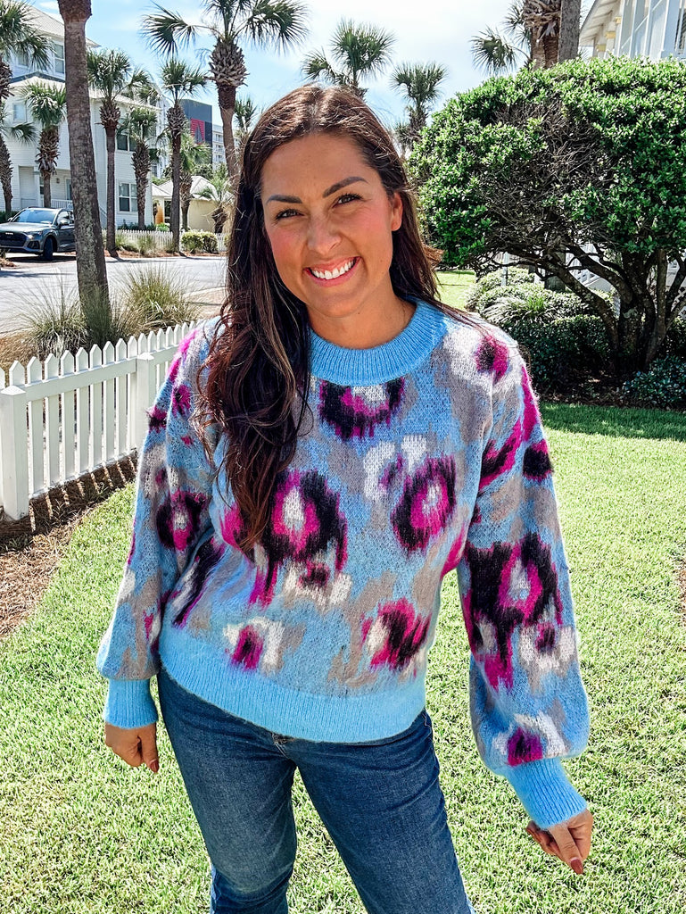 Dreamscape Leopard Sweater (S-L)-140 Sweaters-Listicle-Hello Friends Boutique-Woman's Fashion Boutique Located in Traverse City, MI