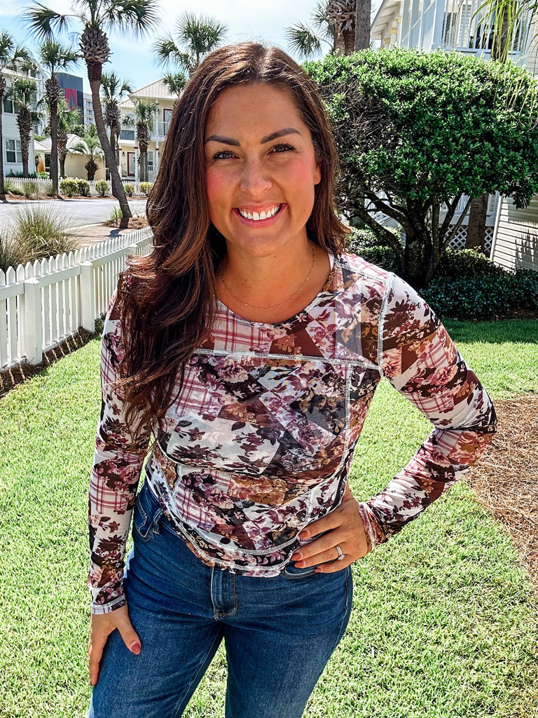 Floral Harmony Top (S-XL)-110 Long Sleeve-Listicle-Hello Friends Boutique-Woman's Fashion Boutique Located in Traverse City, MI