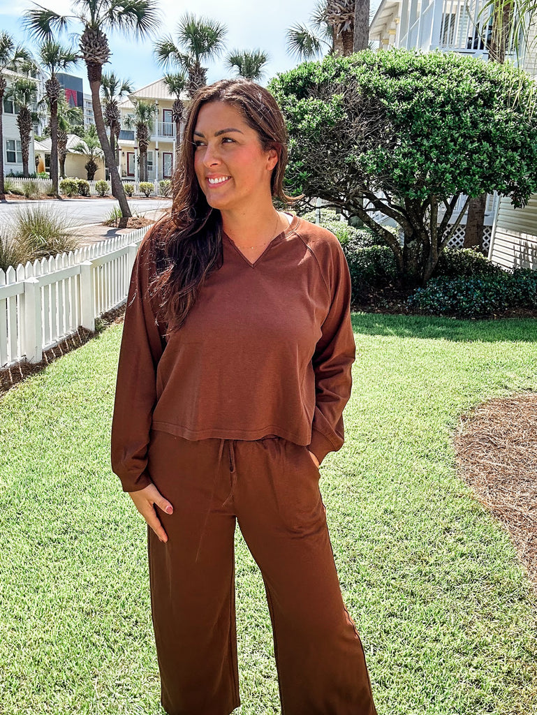 Misty Morning V-Neck Set (S-L)-230 Other Bottoms-Listicle-Hello Friends Boutique-Woman's Fashion Boutique Located in Traverse City, MI