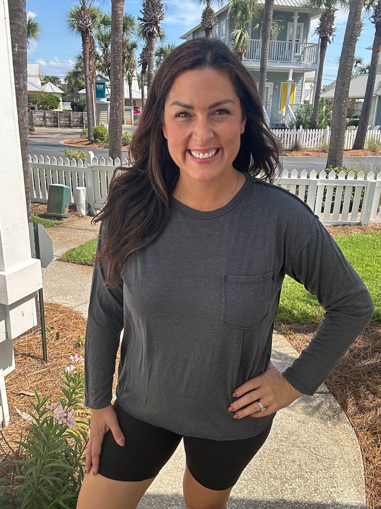 Stonewashed Comfort Top (S-3XL)-110 Long Sleeve-Rae Mode-Hello Friends Boutique-Woman's Fashion Boutique Located in Traverse City, MI