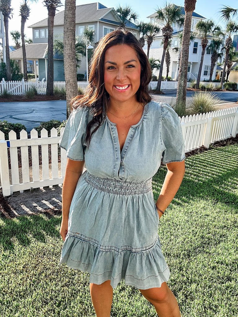 Summer Blues Smocked Dress (S-L)-180 Dresses-Sew In Love-Hello Friends Boutique-Woman's Fashion Boutique Located in Traverse City, MI