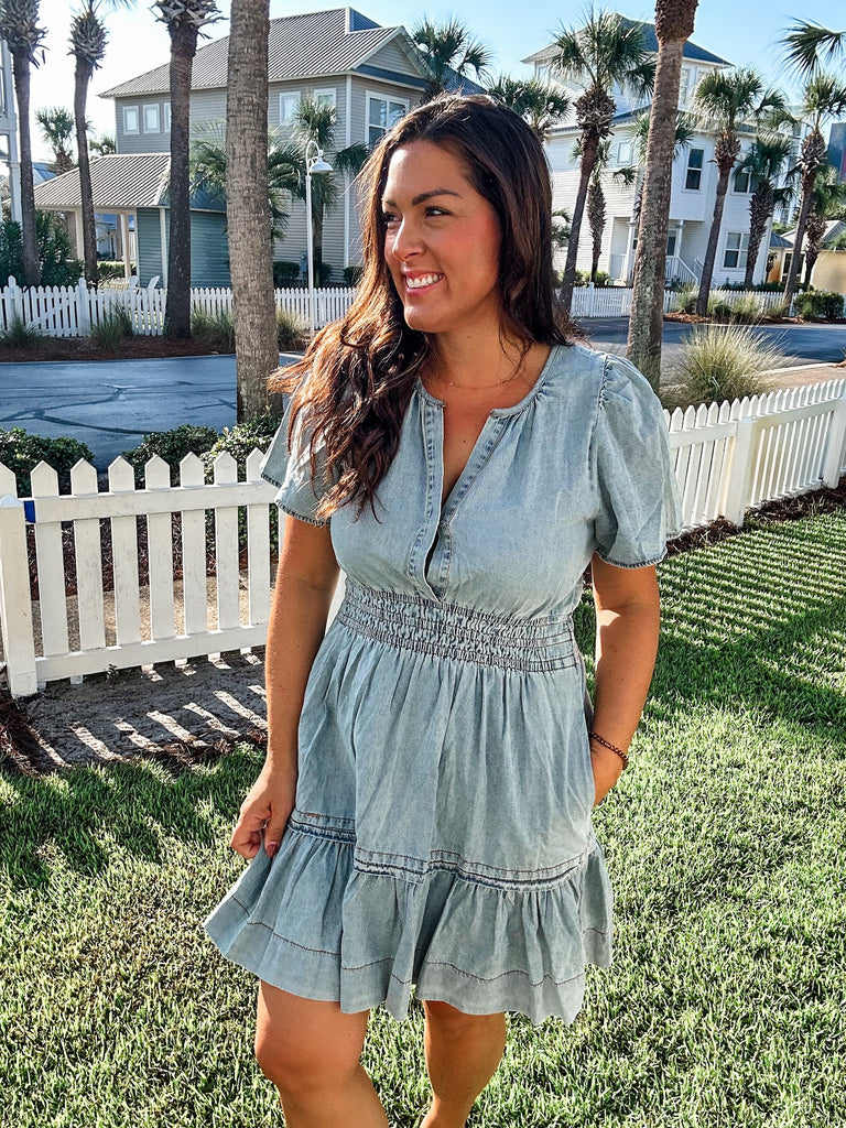 Summer Blues Smocked Dress (S-L)-180 Dresses-Sew In Love-Hello Friends Boutique-Woman's Fashion Boutique Located in Traverse City, MI