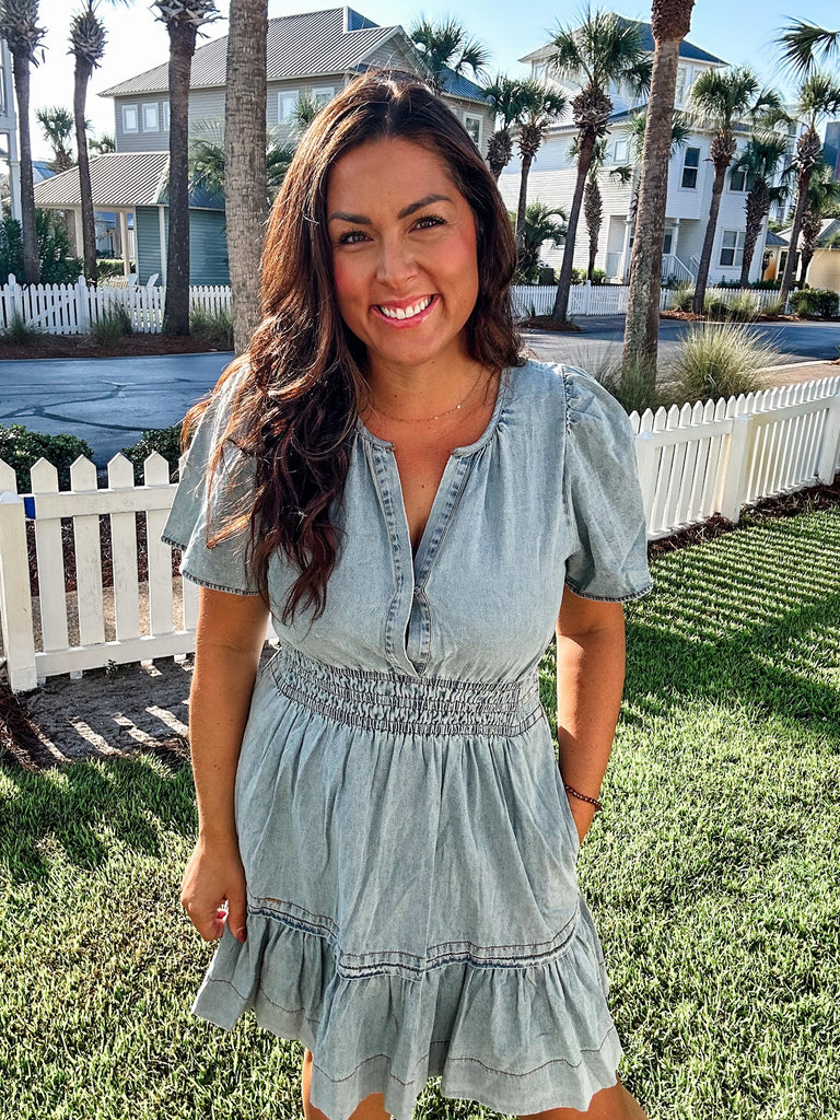 Summer Blues Smocked Dress (S-L)-180 Dresses-Sew In Love-Hello Friends Boutique-Woman's Fashion Boutique Located in Traverse City, MI