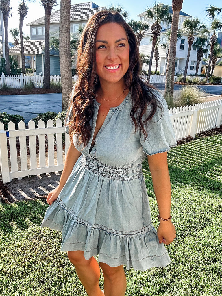Summer Blues Smocked Dress (S-L)-180 Dresses-Sew In Love-Hello Friends Boutique-Woman's Fashion Boutique Located in Traverse City, MI