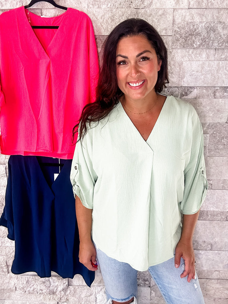 Business As Usual Top (S-3XL)-100 Short Sleeve-Andree By Unit-Hello Friends Boutique-Woman's Fashion Boutique Located in Traverse City, MI