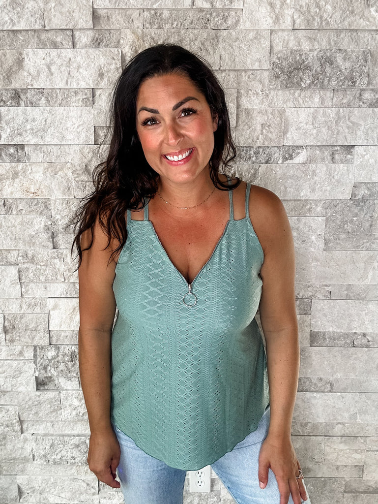 Easy Way Out Top in Green (S-XL)-120 Sleeveless-Supreme Fashion-Hello Friends Boutique-Woman's Fashion Boutique Located in Traverse City, MI