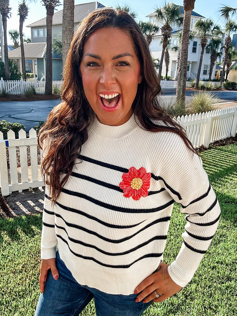Nautical Petal Knit (S-L)-110 Long Sleeve-Sew In Love-Hello Friends Boutique-Woman's Fashion Boutique Located in Traverse City, MI