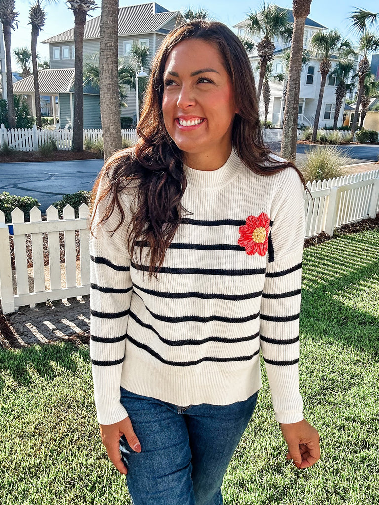 Nautical Petal Knit (S-L)-110 Long Sleeve-Sew In Love-Hello Friends Boutique-Woman's Fashion Boutique Located in Traverse City, MI