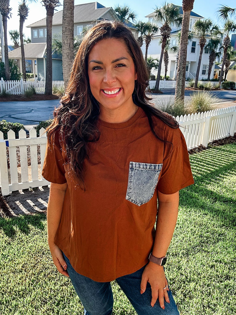 Pocket Pop Oversized Tee (S-3XL)-100 Short Sleeve-Sew In Love-Hello Friends Boutique-Woman's Fashion Boutique Located in Traverse City, MI