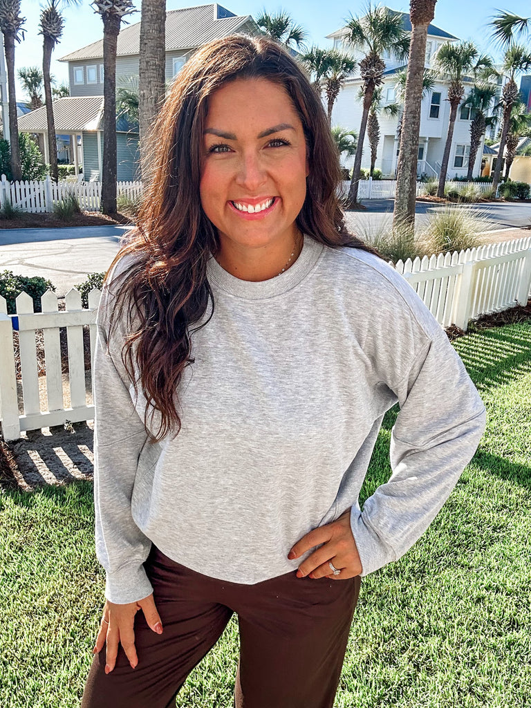 Cozy Core Crewneck (S-L)-110 Long Sleeve-Rae Mode-Hello Friends Boutique-Woman's Fashion Boutique Located in Traverse City, MI