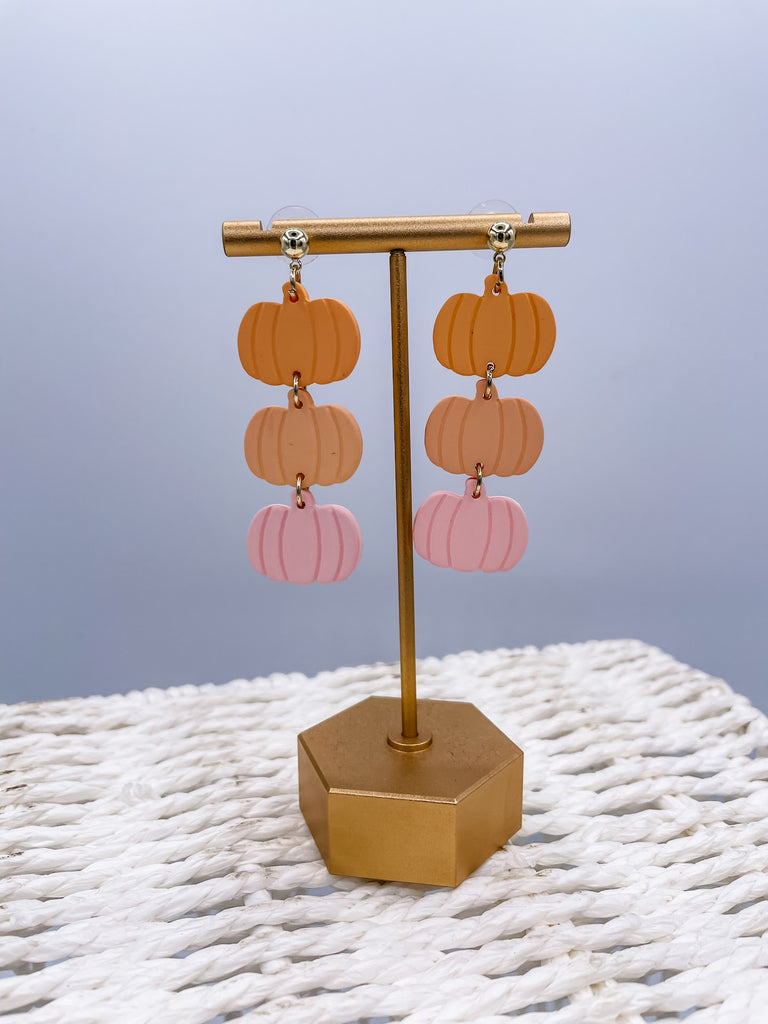 Pumpkin Drop Earrings-240 Jewelry-faire - Treasure Wholesale-Hello Friends Boutique-Woman's Fashion Boutique Located in Traverse City, MI