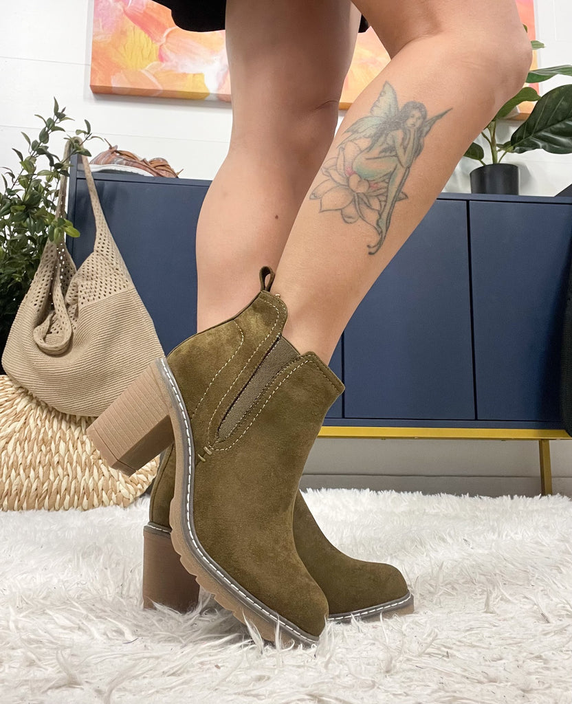 Corky's Bite Me Boots in Khaki (6-11)-250 Shoes-Corky's Footwear-Hello Friends Boutique-Woman's Fashion Boutique Located in Traverse City, MI