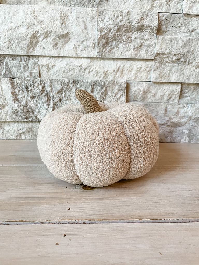 Cream Sherpa Pumpkin Pillow-300 Treats/Gift-Pearhead-Hello Friends Boutique-Woman's Fashion Boutique Located in Traverse City, MI