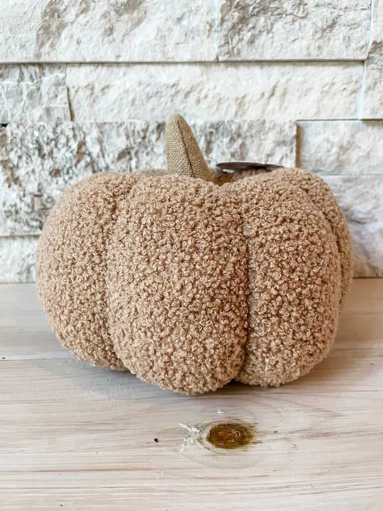 Beige Sherpa Pumpkin Pillow-300 Treats/Gift-Pearhead-Hello Friends Boutique-Woman's Fashion Boutique Located in Traverse City, MI