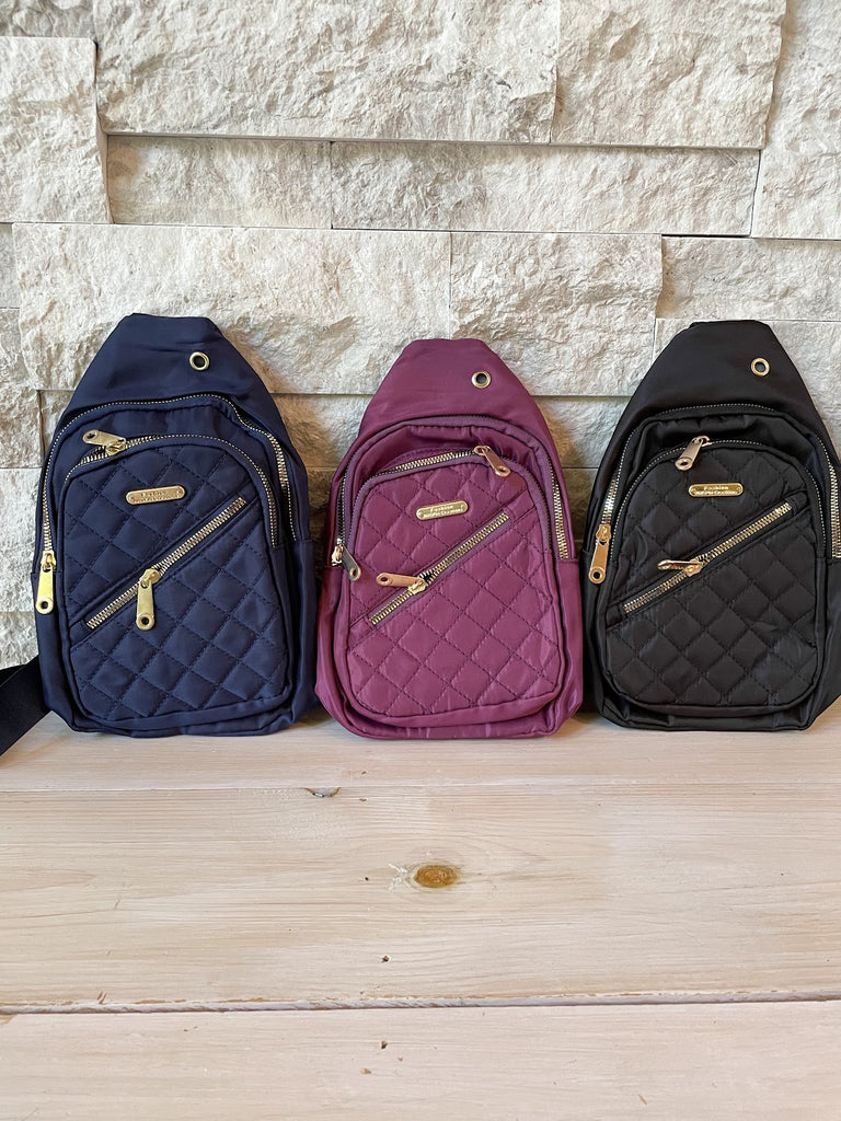 Quilted Multi-Pocket Crossbody Sling Bag-260 Bags-ZENANA-Hello Friends Boutique-Woman's Fashion Boutique Located in Traverse City, MI