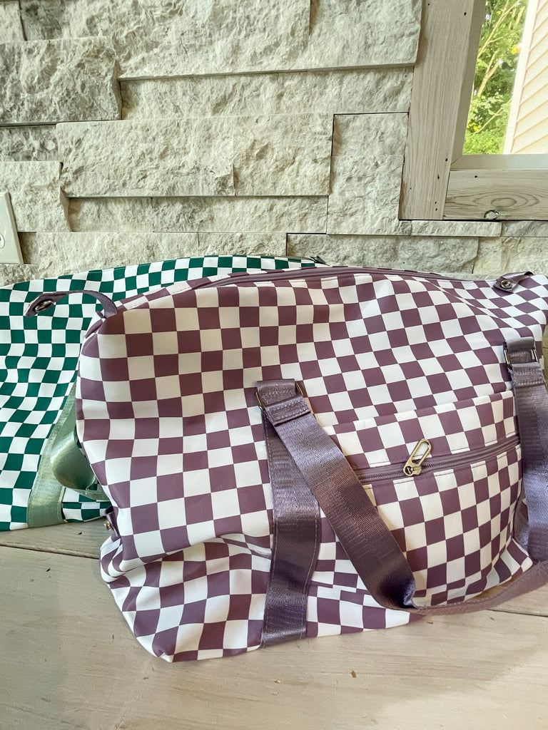 Checkered Travel Duffle Bag-260 Bags-ZENANA-Hello Friends Boutique-Woman's Fashion Boutique Located in Traverse City, MI