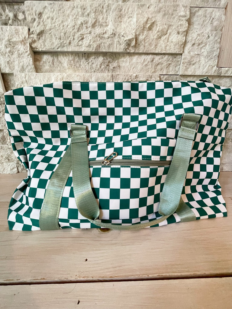 Checkered Travel Duffle Bag-260 Bags-ZENANA-Hello Friends Boutique-Woman's Fashion Boutique Located in Traverse City, MI