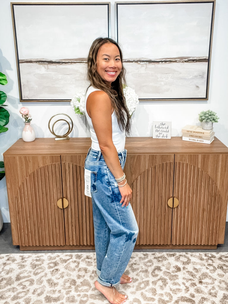 Starry Shadows Boyfriend Jeans (0-15, 1X-3X)-200 Denim-RISEN-Hello Friends Boutique-Woman's Fashion Boutique Located in Traverse City, MI