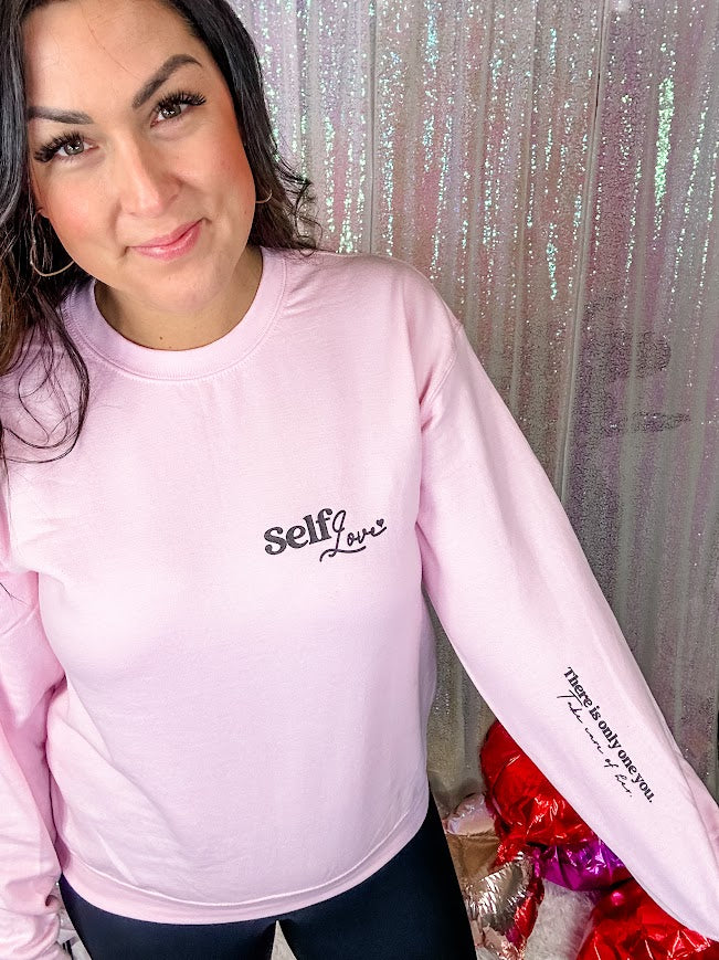 Self Love Sweatshirt (S-3XL)-130 Graphic Tees-Southern Bliss Company-Hello Friends Boutique-Woman's Fashion Boutique Located in Traverse City, MI