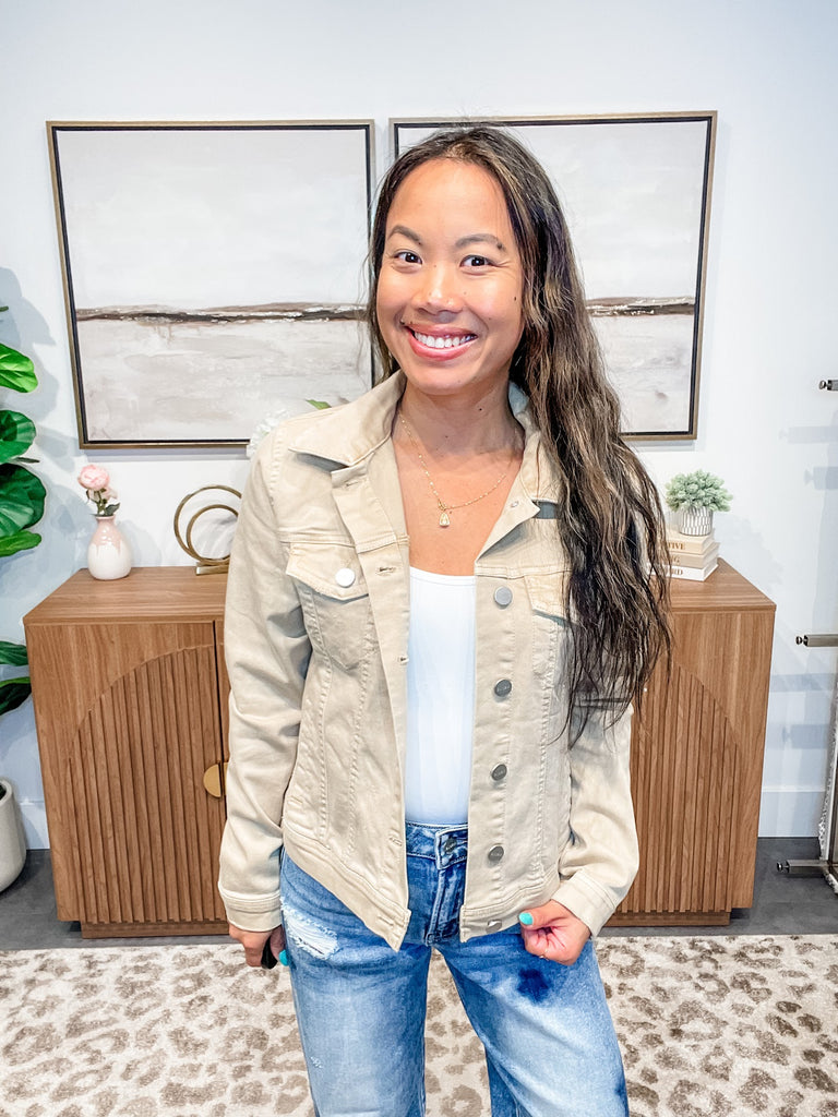 Good Karma Jacket in Latte (S-3XL)-170 Jackets-RISEN-Hello Friends Boutique-Woman's Fashion Boutique Located in Traverse City, MI