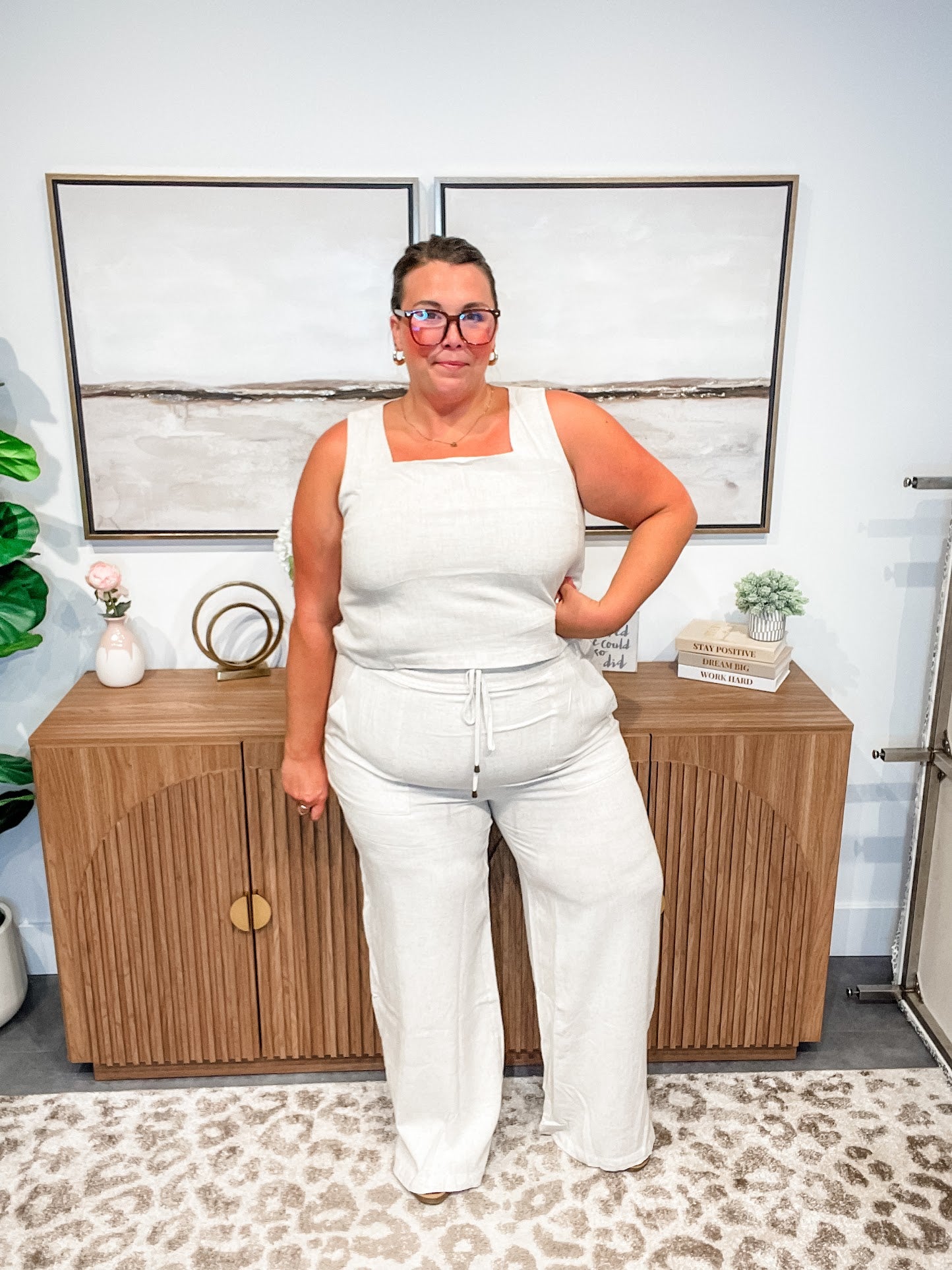 Coastal Ease Linen Smocked Waist Pants (S-2XL)-230 Other Bottoms-Allie & Rose-Hello Friends Boutique-Woman's Fashion Boutique Located in Traverse City, MI