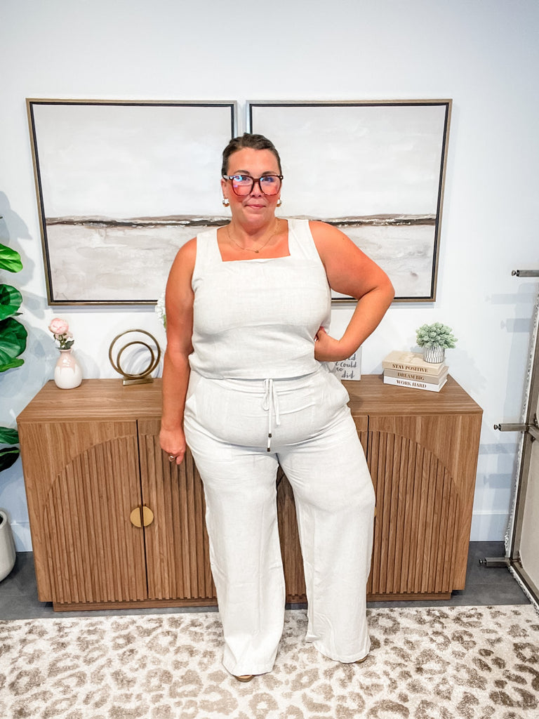 Coastal Ease Linen Smocked Waist Pants (S-2XL)-230 Other Bottoms-Allie & Rose-Hello Friends Boutique-Woman's Fashion Boutique Located in Traverse City, MI