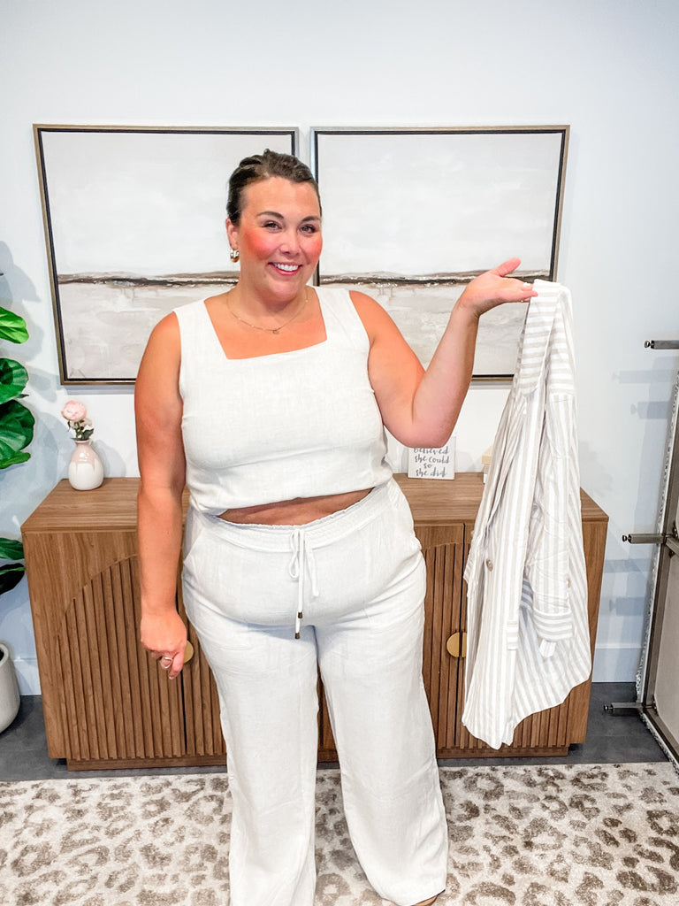 Coastal Ease Linen Smocked Waist Pants (S-2XL)-230 Other Bottoms-Allie & Rose-Hello Friends Boutique-Woman's Fashion Boutique Located in Traverse City, MI