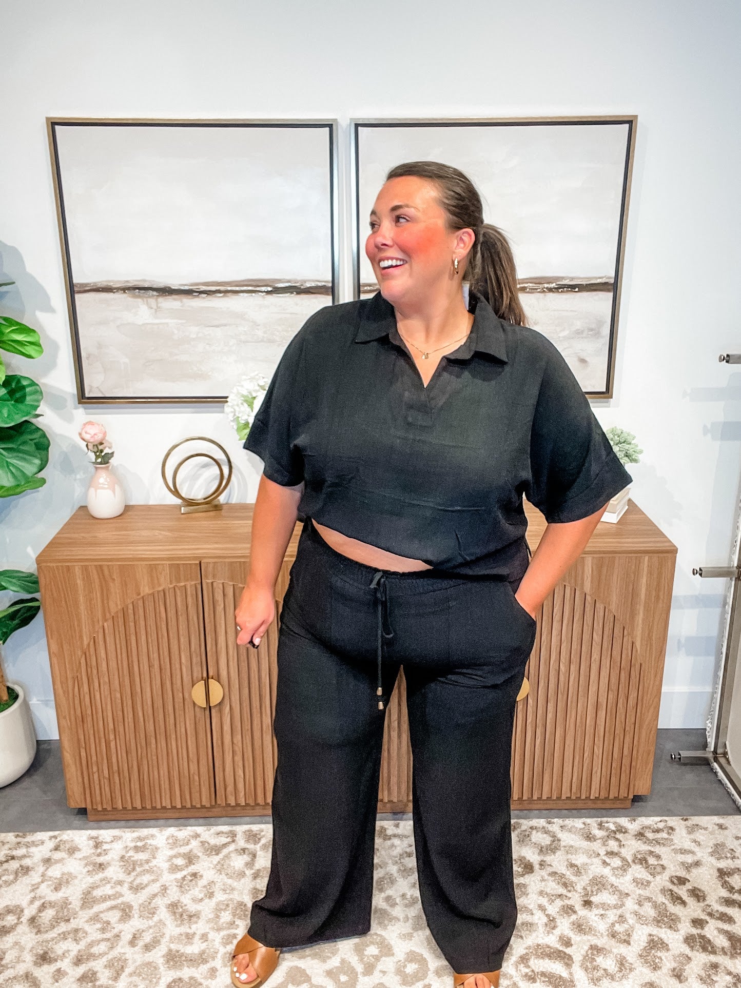 Coastal Ease Linen Smocked Waist Pants (S-2XL)-230 Other Bottoms-Allie & Rose-Hello Friends Boutique-Woman's Fashion Boutique Located in Traverse City, MI