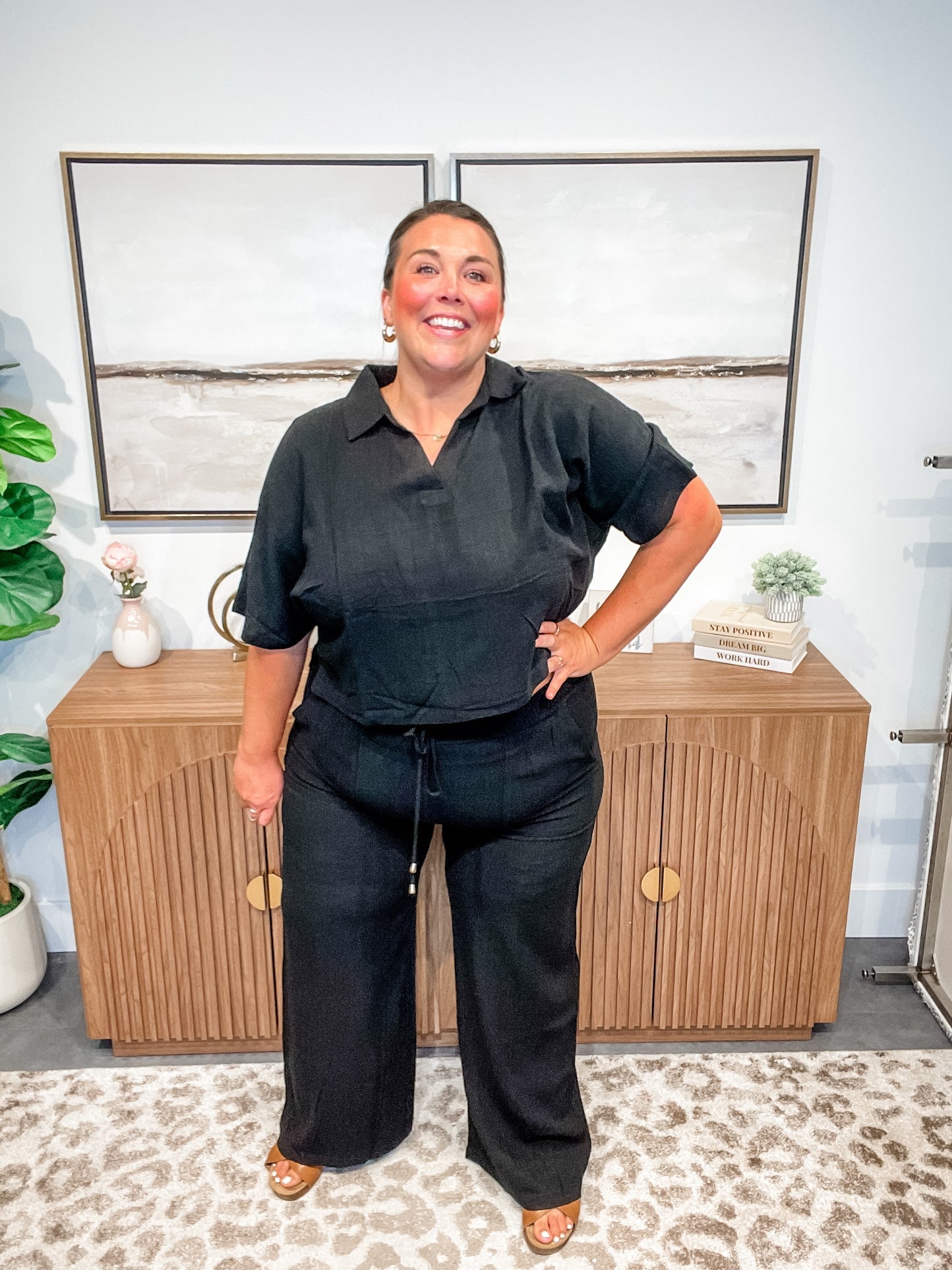 Coastal Ease Linen Smocked Waist Pants (S-2XL)-230 Other Bottoms-Allie & Rose-Hello Friends Boutique-Woman's Fashion Boutique Located in Traverse City, MI