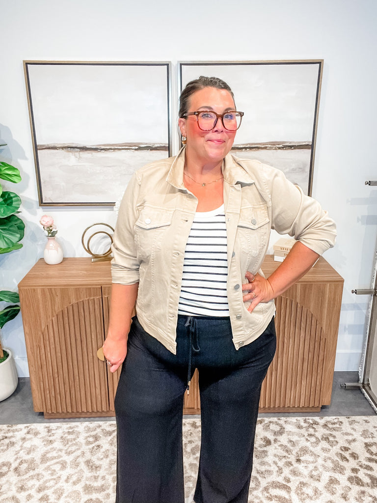Good Karma Jacket in Latte (S-3XL)-170 Jackets-RISEN-Hello Friends Boutique-Woman's Fashion Boutique Located in Traverse City, MI
