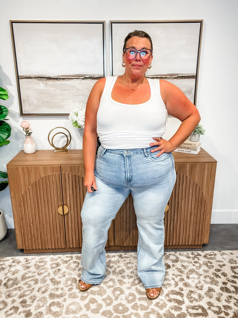 As Beautiful As You High Rise Straight Denim (0-15, 1X-3X)-200 Denim-RISEN-Hello Friends Boutique-Woman's Fashion Boutique Located in Traverse City, MI