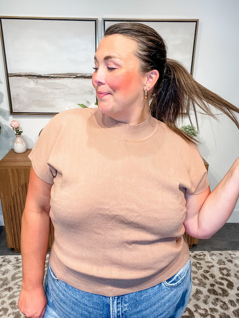 First Look Top in Mocha (S-3XL)-100 Short Sleeve-Sew In Love-Hello Friends Boutique-Woman's Fashion Boutique Located in Traverse City, MI