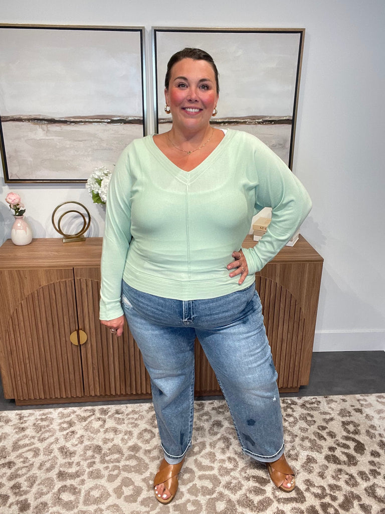 Just That Simple Top (S-L)-110 Long Sleeve-Allie & Rose-Hello Friends Boutique-Woman's Fashion Boutique Located in Traverse City, MI