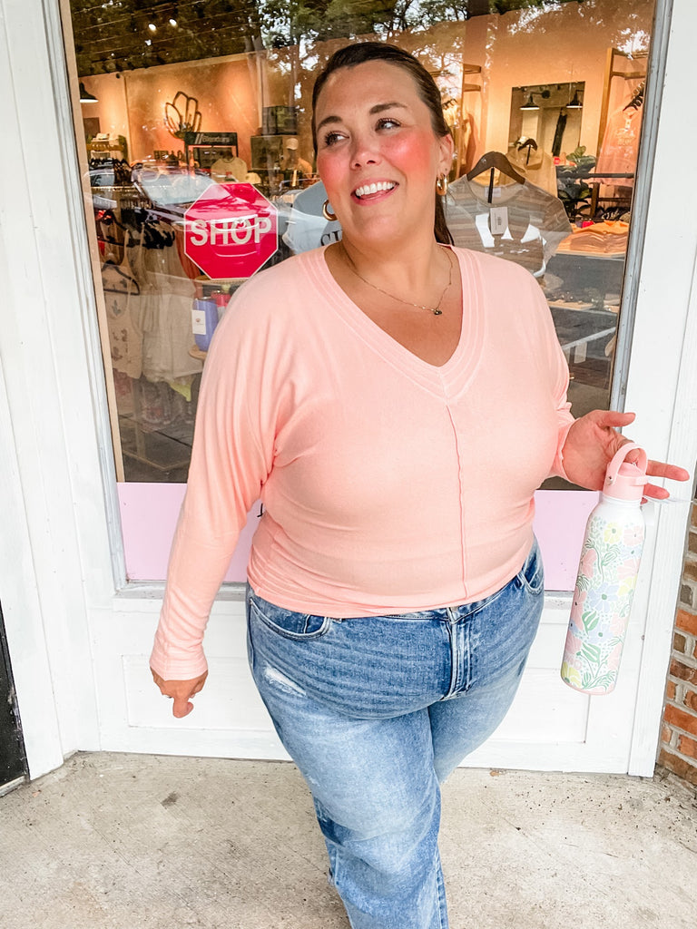 Just That Simple Top (S-L)-110 Long Sleeve-Allie & Rose-Hello Friends Boutique-Woman's Fashion Boutique Located in Traverse City, MI