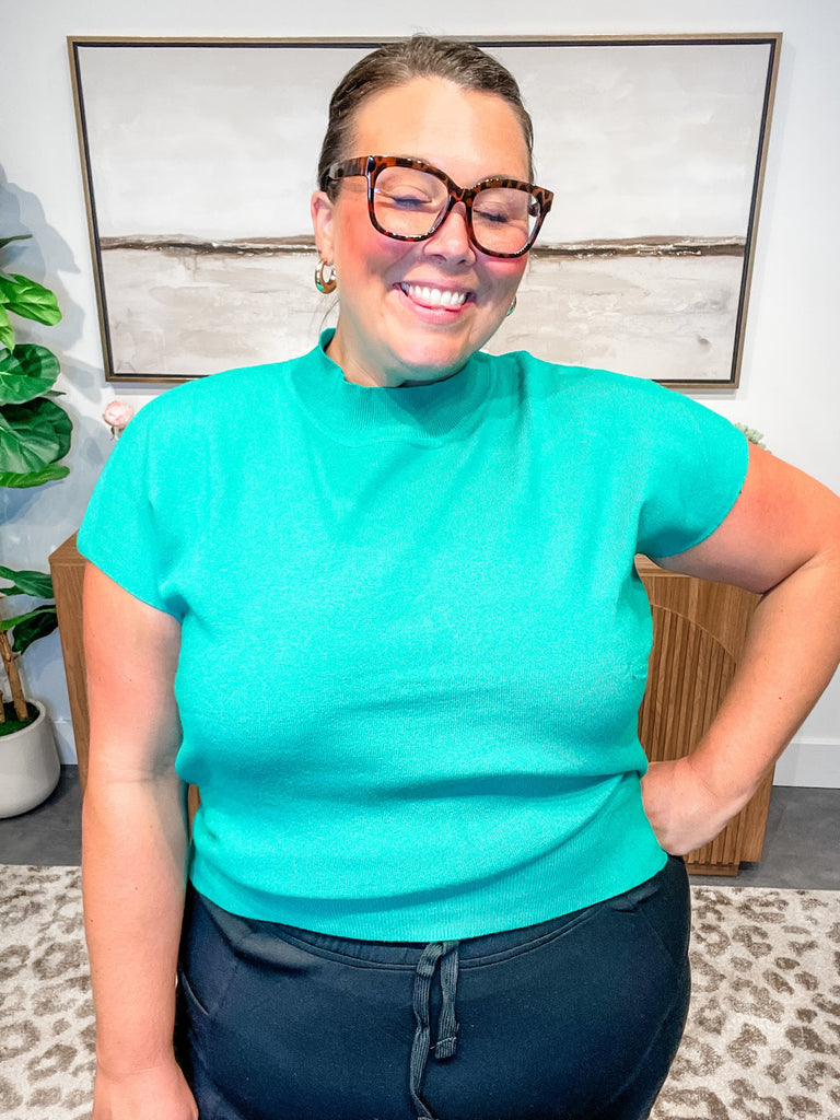 First Look Top in Emerald (S-3XL)-100 Short Sleeve-Sew In Love-Hello Friends Boutique-Woman's Fashion Boutique Located in Traverse City, MI