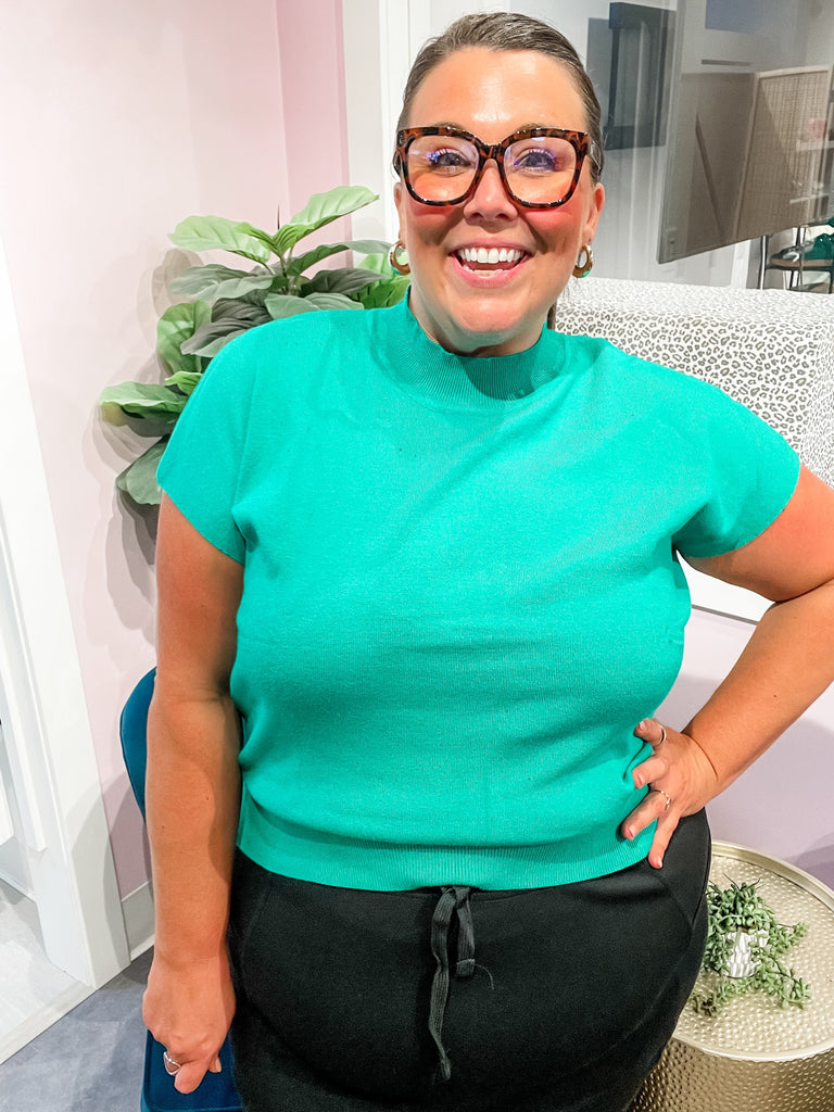 First Look Top in Emerald (S-3XL)-100 Short Sleeve-Sew In Love-Hello Friends Boutique-Woman's Fashion Boutique Located in Traverse City, MI