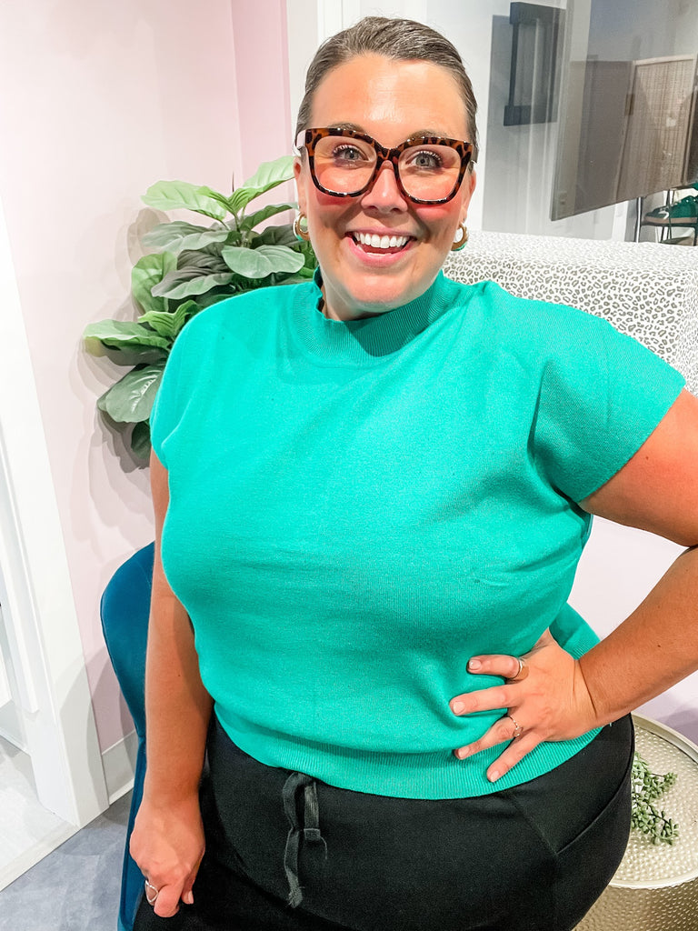 First Look Top in Emerald (S-3XL)-100 Short Sleeve-Sew In Love-Hello Friends Boutique-Woman's Fashion Boutique Located in Traverse City, MI