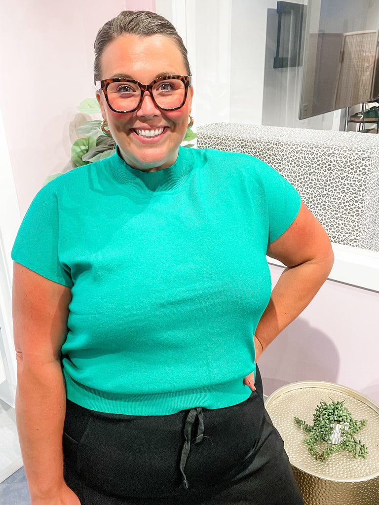 First Look Top in Emerald (S-3XL)-100 Short Sleeve-Sew In Love-Hello Friends Boutique-Woman's Fashion Boutique Located in Traverse City, MI
