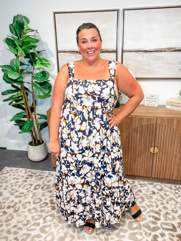 Blooming Blues Dress (S-3XL)-180 Dresses-Sew In Love-Hello Friends Boutique-Woman's Fashion Boutique Located in Traverse City, MI