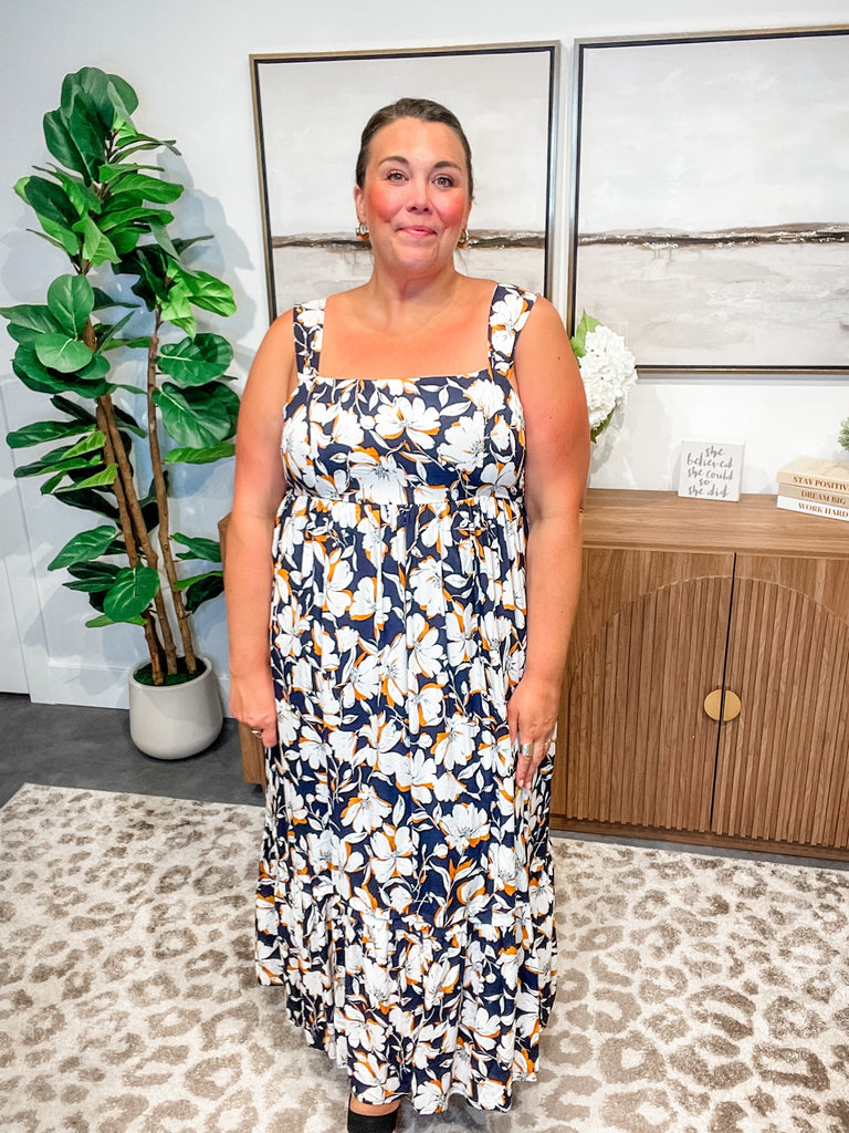 Blooming Blues Dress (S-3XL)-180 Dresses-Sew In Love-Hello Friends Boutique-Woman's Fashion Boutique Located in Traverse City, MI